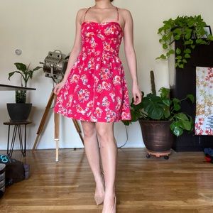 H&M Floral Pink Cross Back Sundress